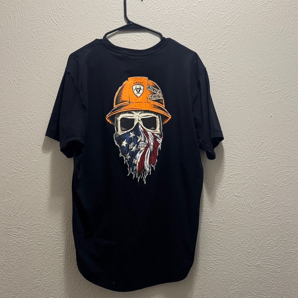 Ariat Rebar Skull in a Hard Hat Blue Collar